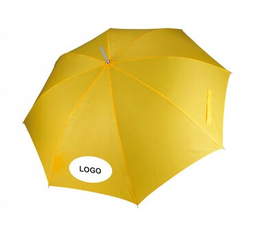 Paraplu met logo geel