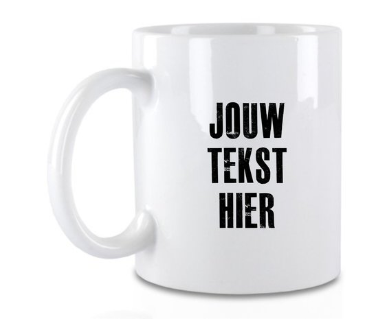 Bedrukte mokken tekst