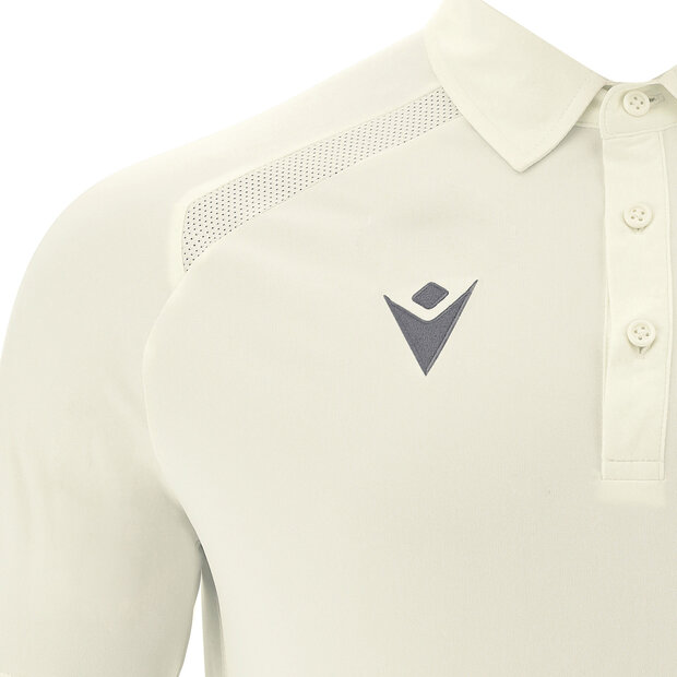 Macron Hutton Cricket Polo wit
