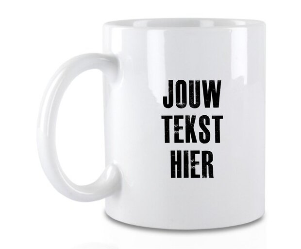 Bedrukte mokken tekst