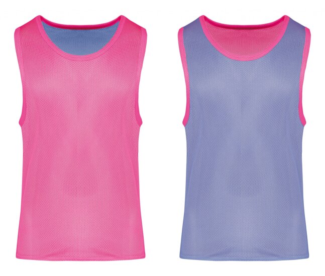 Reversible omkeerbaar hesje roze blauw