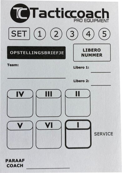 Opstellingsbriefjes volleybal