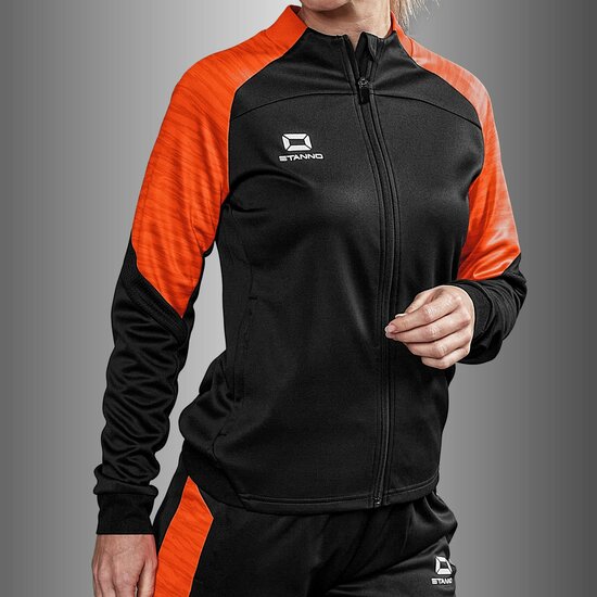 Stanno Bolt Full Zip Top dames zwart oranje