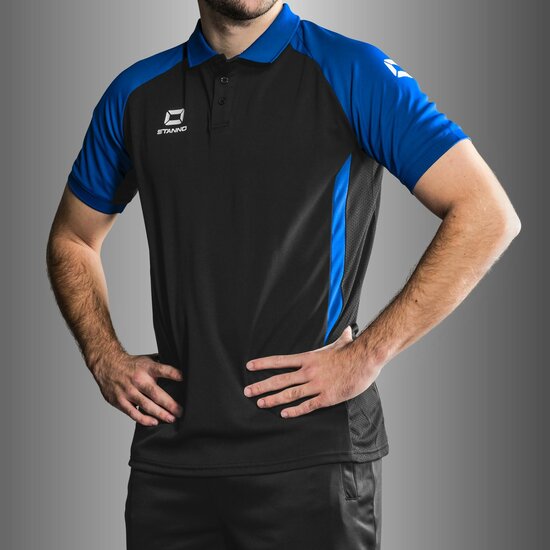 Stanno Stadio polo zwart blauw