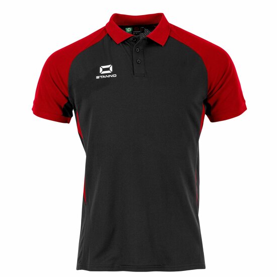 Stanno Stadio polo zwart rood