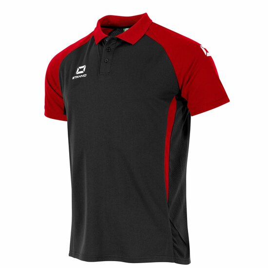 Stanno Stadio polo zwart rood