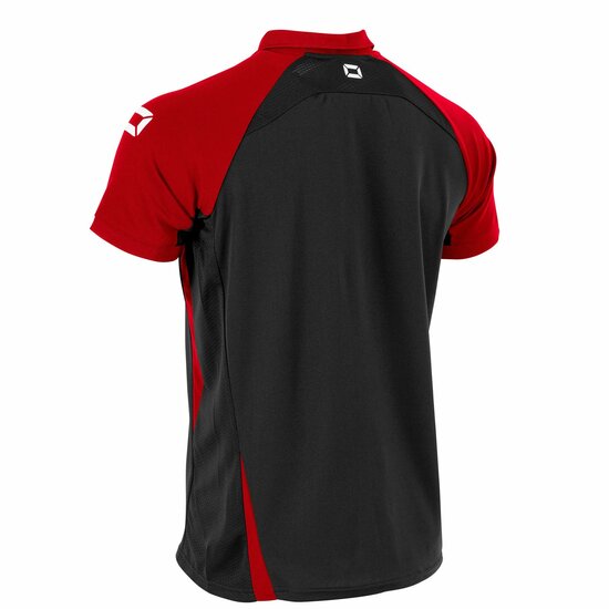 Stanno Stadio polo zwart rood