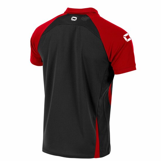 Stanno Stadio polo zwart rood