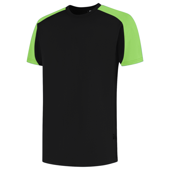 Tricorp T-shirt Bicolor  zwart lime