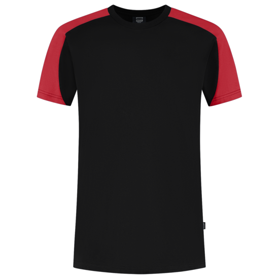 Tricorp T-shirt Bicolor  zwart rood