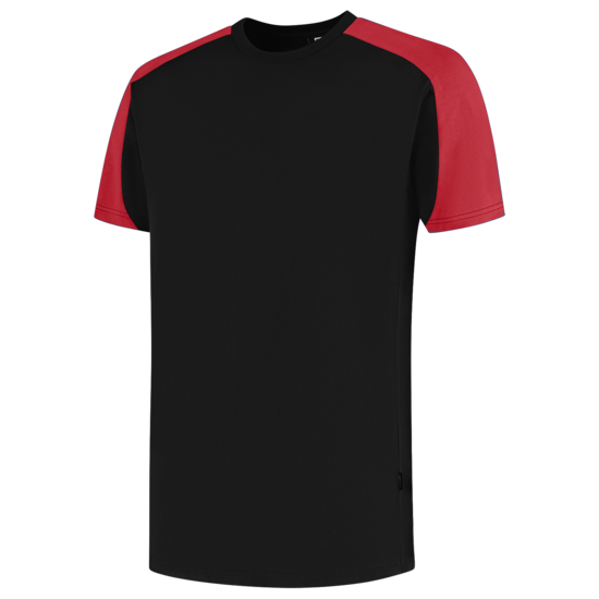 Tricorp T-shirt Bicolor  zwart rood