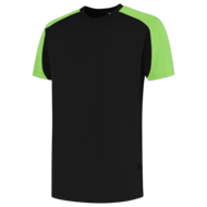 Tricorp T-shirt Bicolor  zwart lime