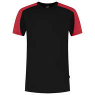 Tricorp T-shirt Bicolor  zwart rood