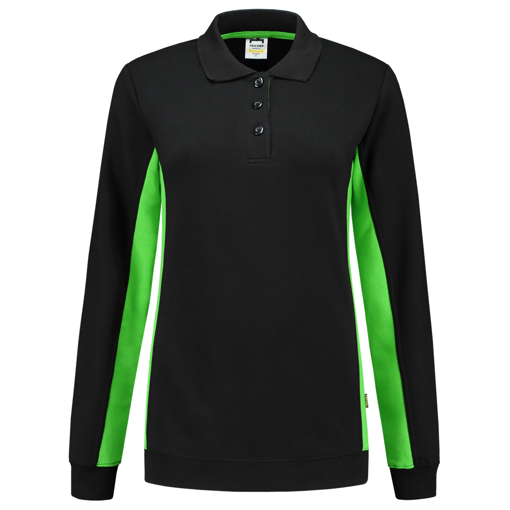 Tricorp Polosweater Bicolor Dames - zwart/rood, foto 2 van 5