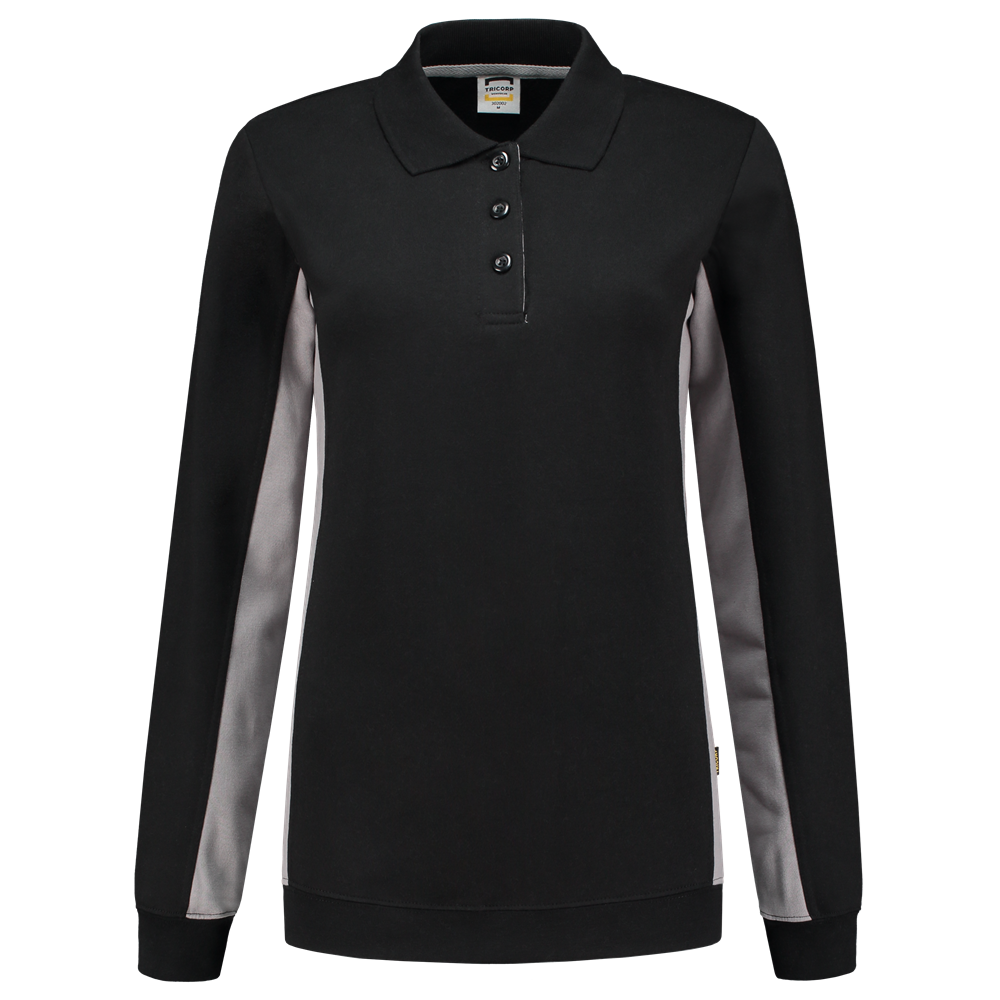 Tricorp Polosweater Bicolor Dames - zwart/grijs, foto 2 van 5