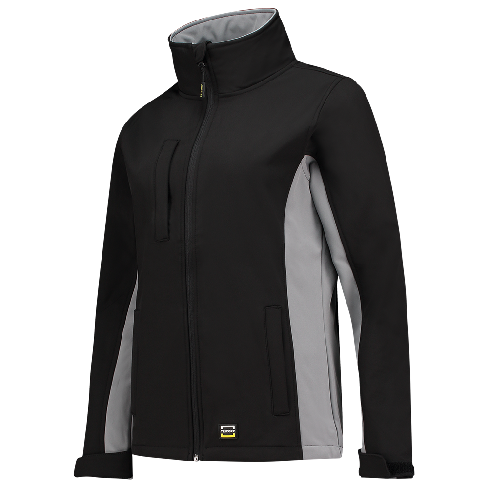 Tricorp Softshell Bicolor Dames - zwart/grijs