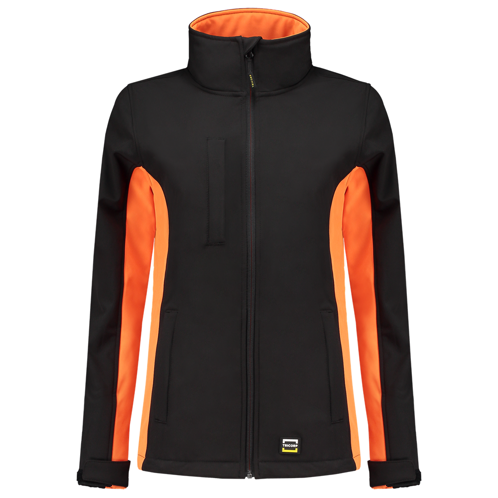 Tricorp Softshell Bicolor Dames - zwart/oranje, foto 2 van 5
