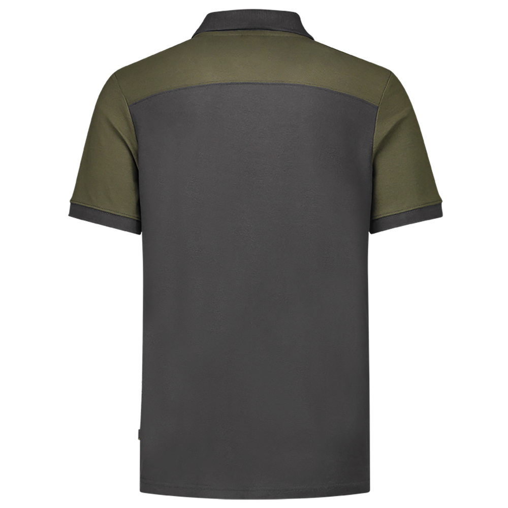 Tricorp Poloshirt Bicolor Naden - donkergrijs/army, foto 2 van 5