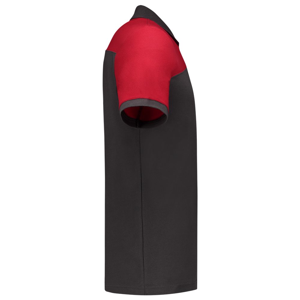 Tricorp Poloshirt Bicolor Naden - donkergrijs/rood, foto 4 van 5