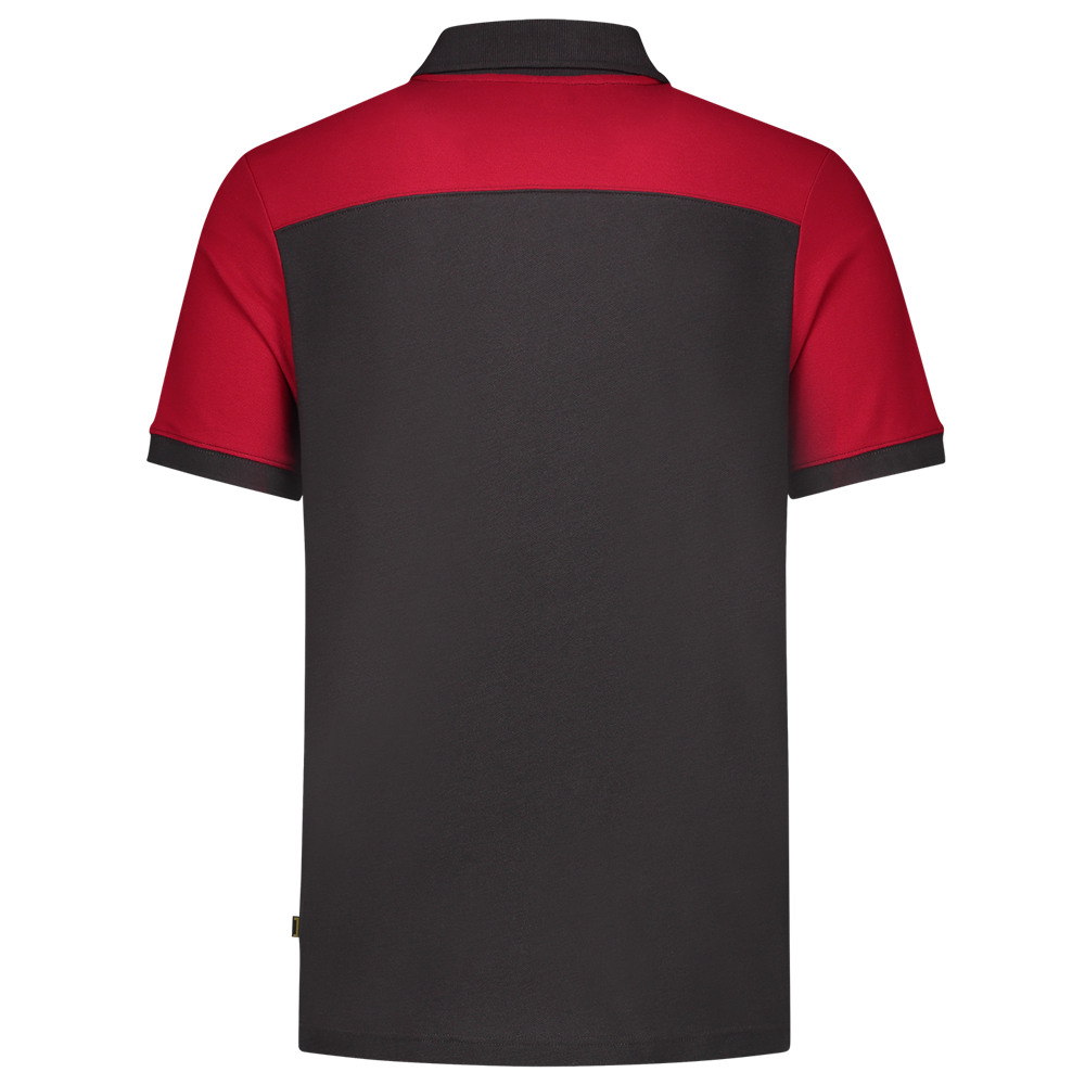Tricorp Poloshirt Bicolor Naden - donkergrijs/rood, foto 3 van 5