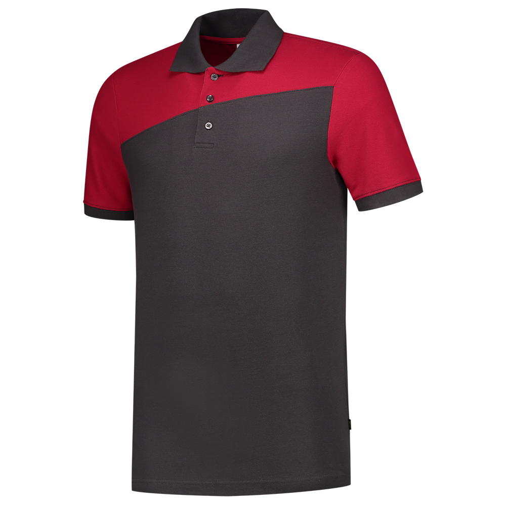 Tricorp Poloshirt Bicolor Naden - donkergrijs/rood
