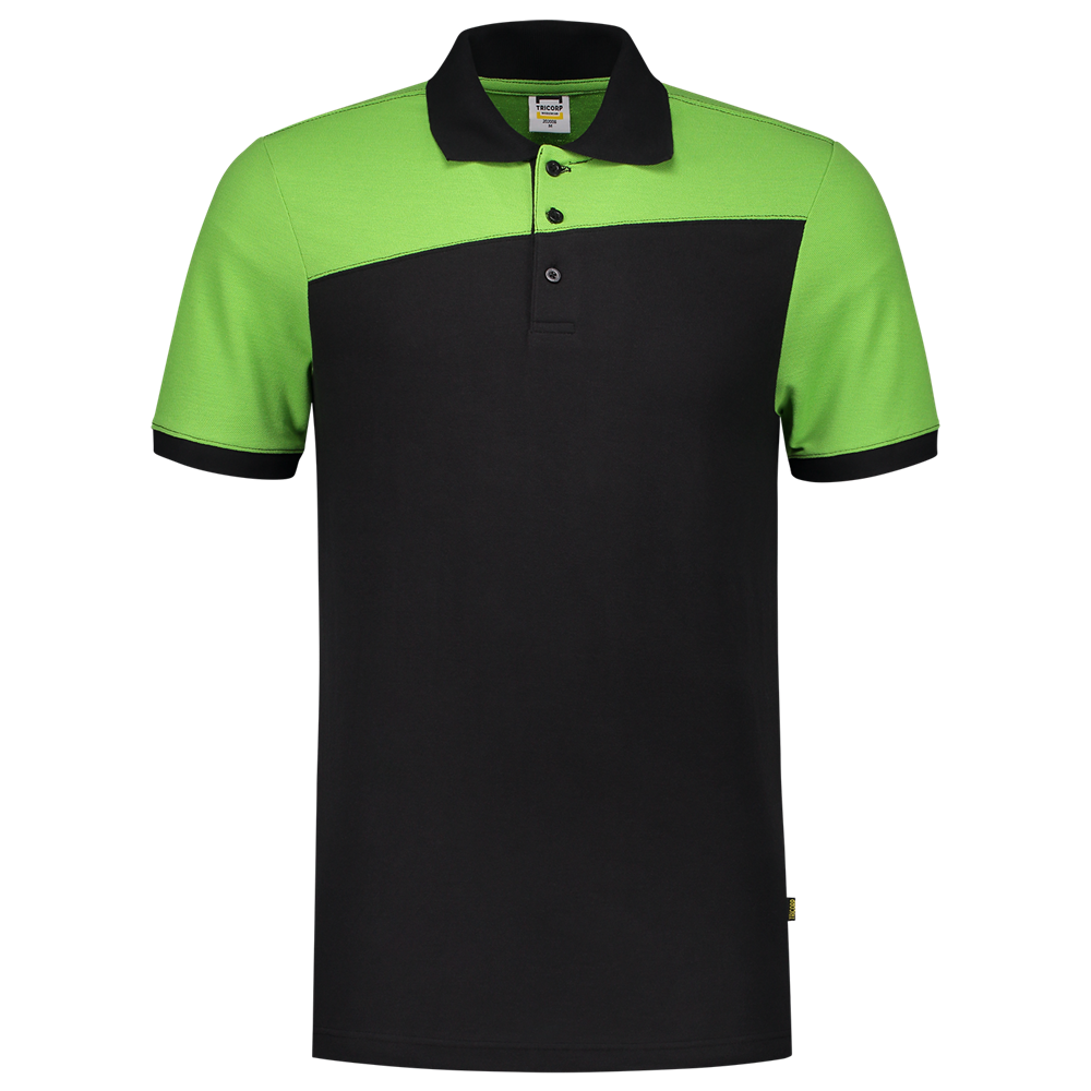 Tricorp Poloshirt Bicolor Naden - zwart/lime, foto 2 van 5