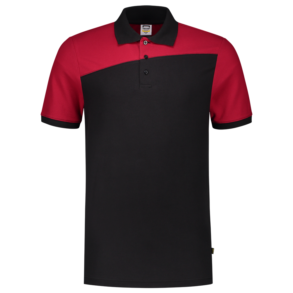Tricorp Poloshirt Bicolor Naden - zwart/rood, foto 3 van 5