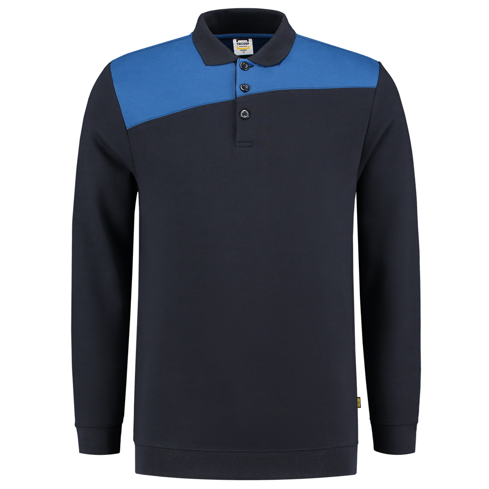 Tricorp Polosweater Bicolor Naden - navy/blauw, foto 2 van 5
