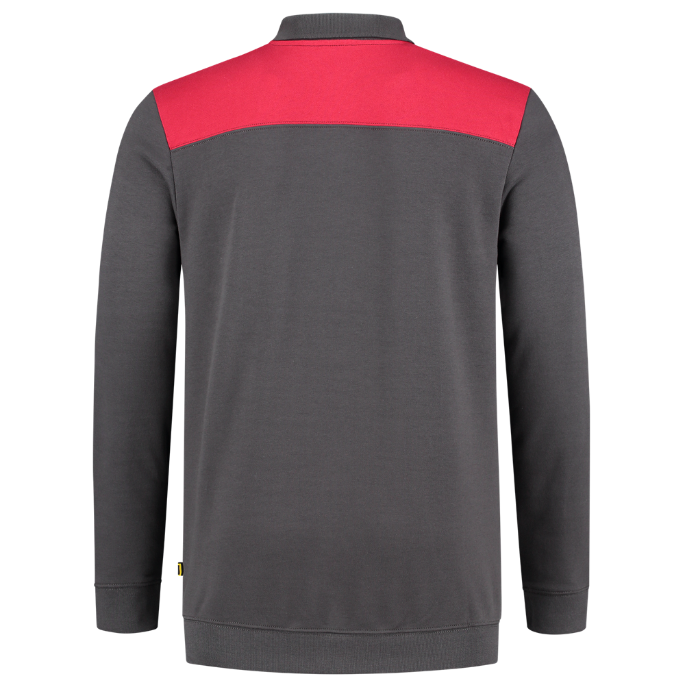 Tricorp Polosweater Bicolor Naden - donkergrijs/rood, foto 2 van 5