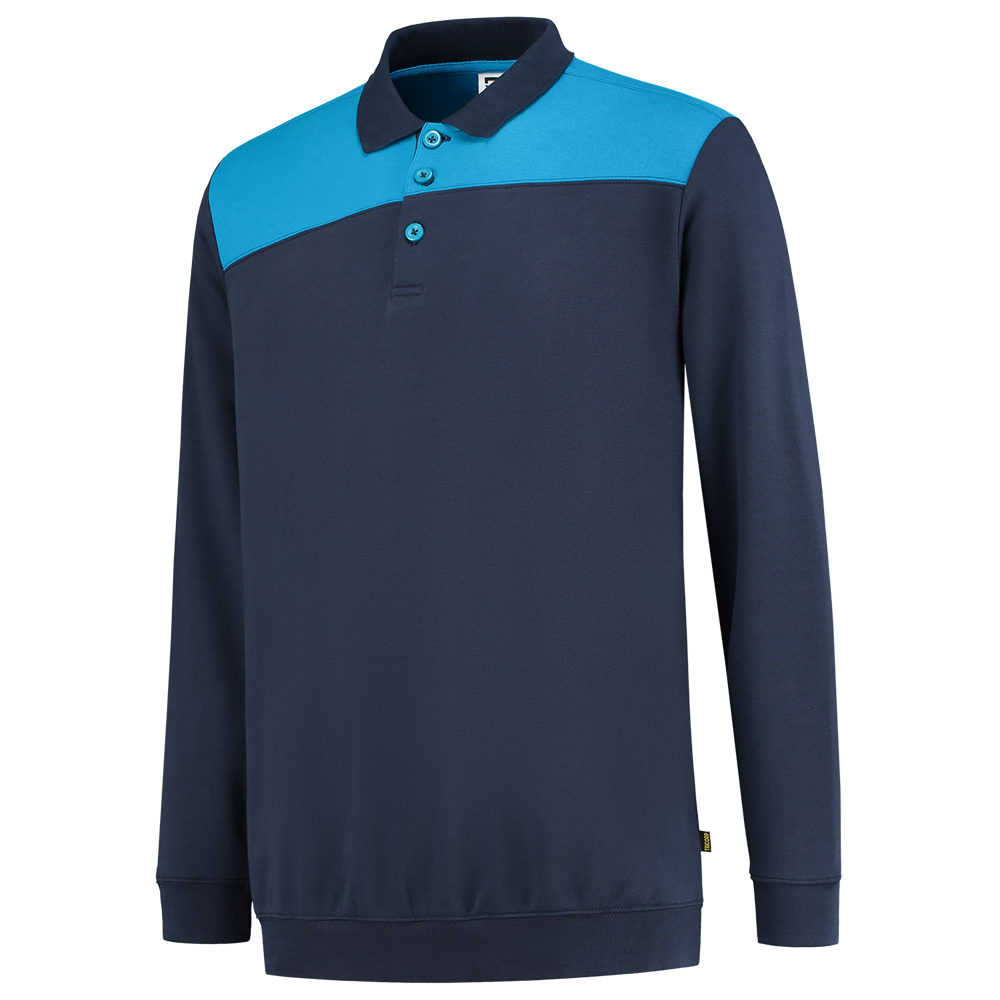 Tricorp Polosweater Bicolor Naden - ink/turquoise