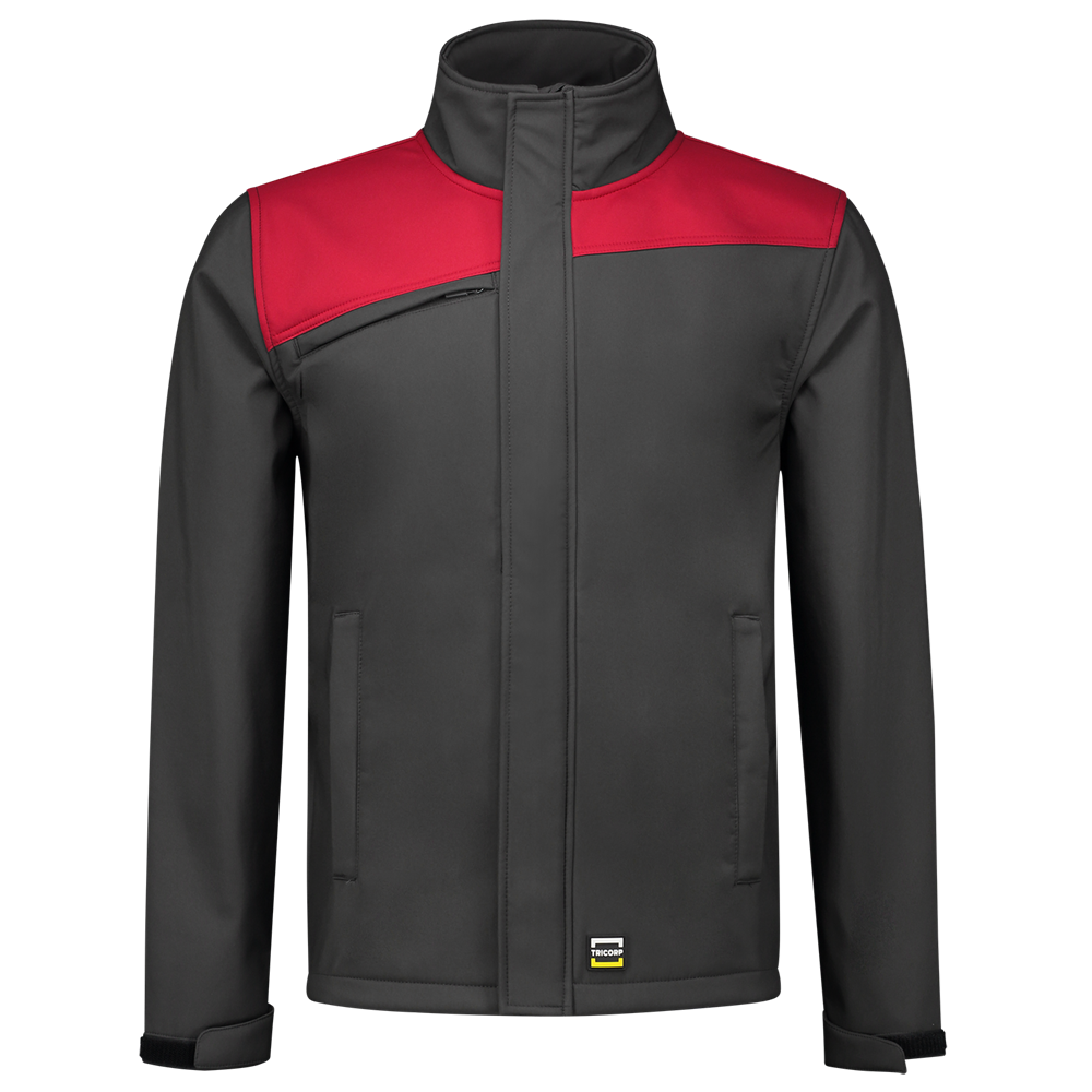 Tricorp Softshell Bicolor Naden - donkergrijs/rood, foto 2 van 5