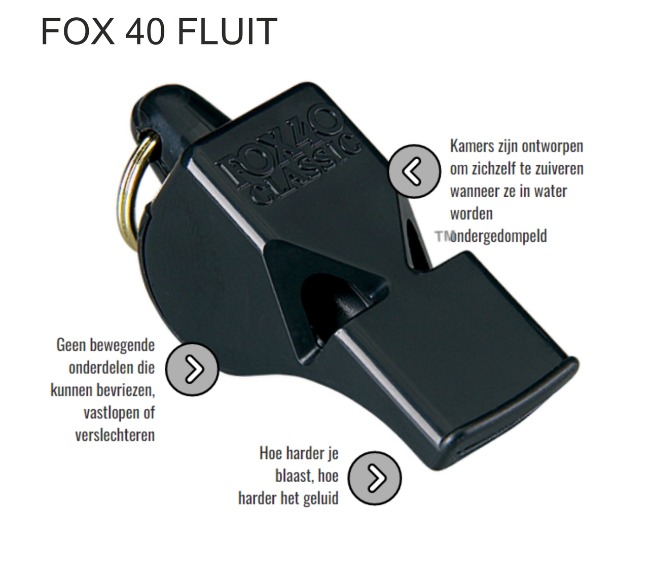 Fox 40 Classic scheidsrechter fluit, foto 2 van 6