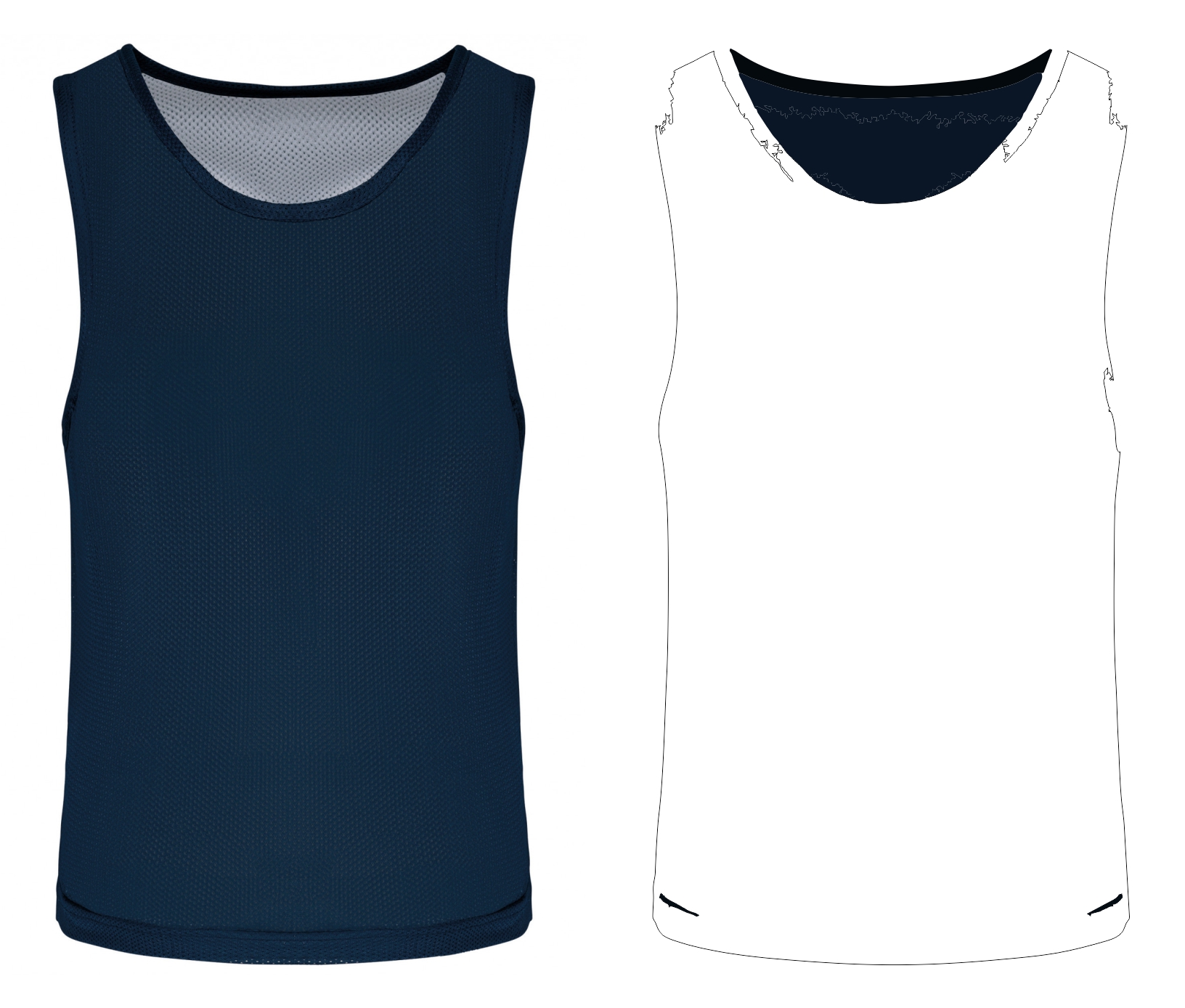 Reversible omkeerbaar hesje - navy/wit