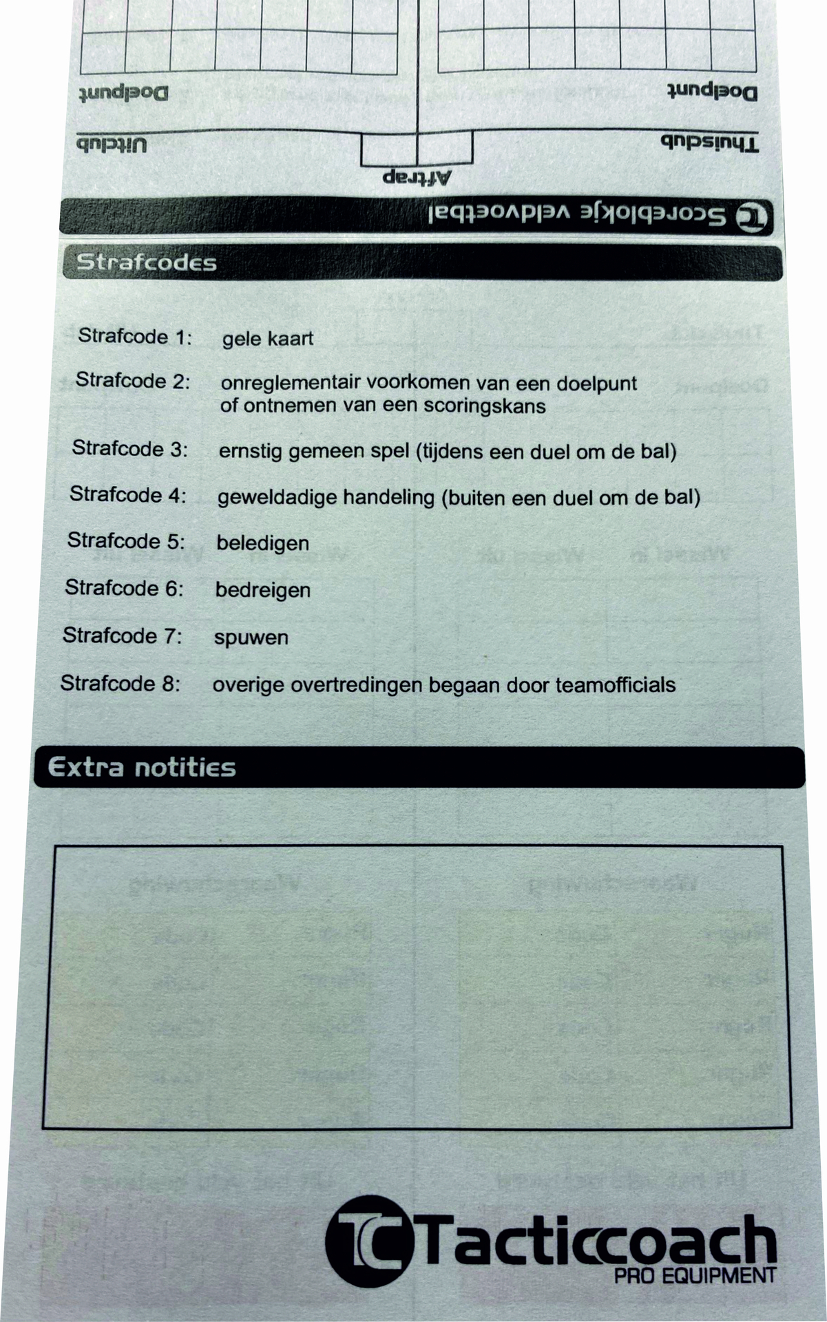 Scoreblokje veldvoetbal scheidsrechter, foto 2 van 4