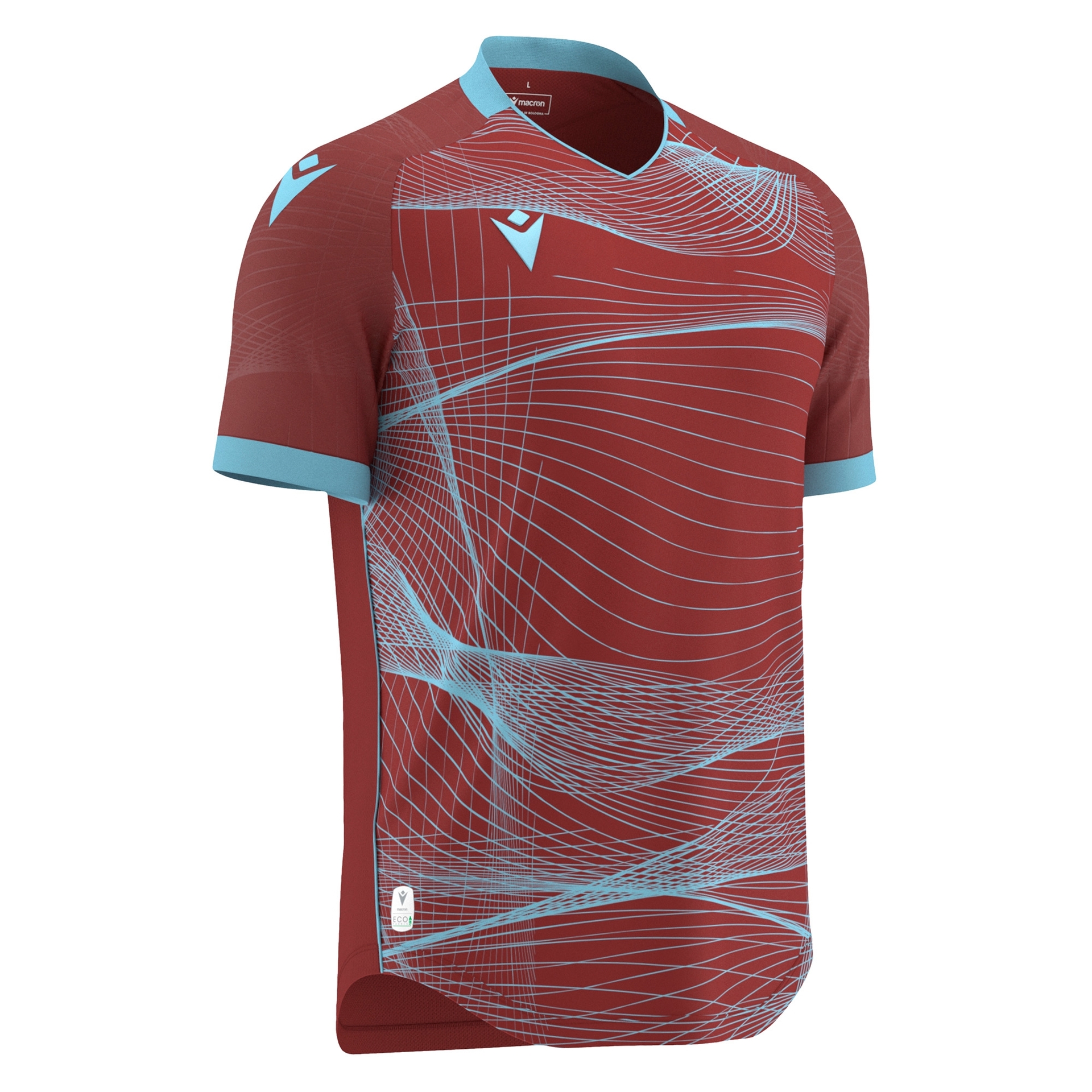 Macron Wyvern shirt - bordeaux rood/celeste, foto 2 van 6