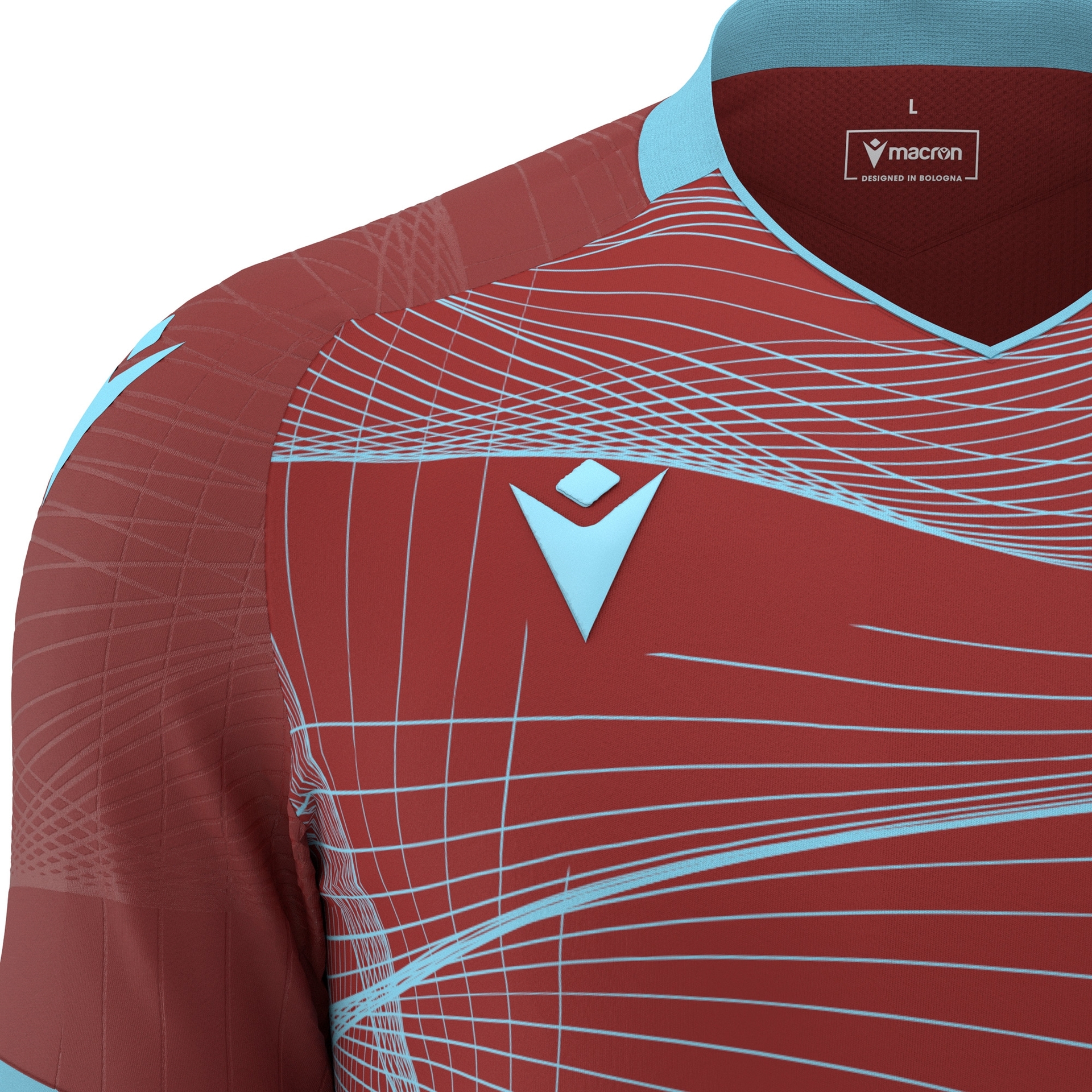 Macron Wyvern shirt - bordeaux rood/celeste, foto 4 van 6