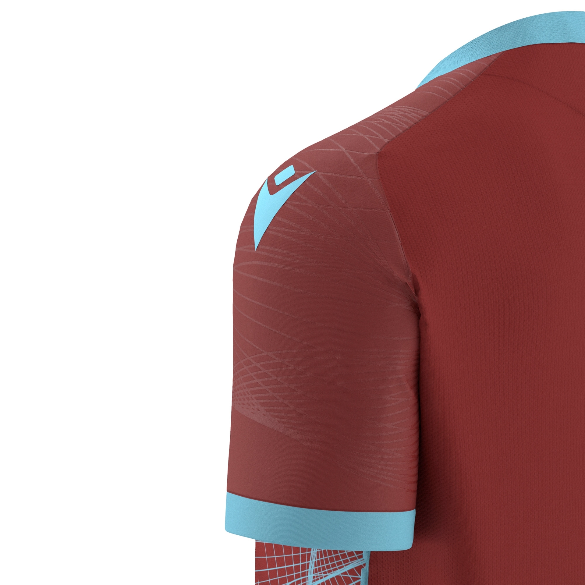 Macron Wyvern shirt - bordeaux rood/celeste, foto 5 van 6