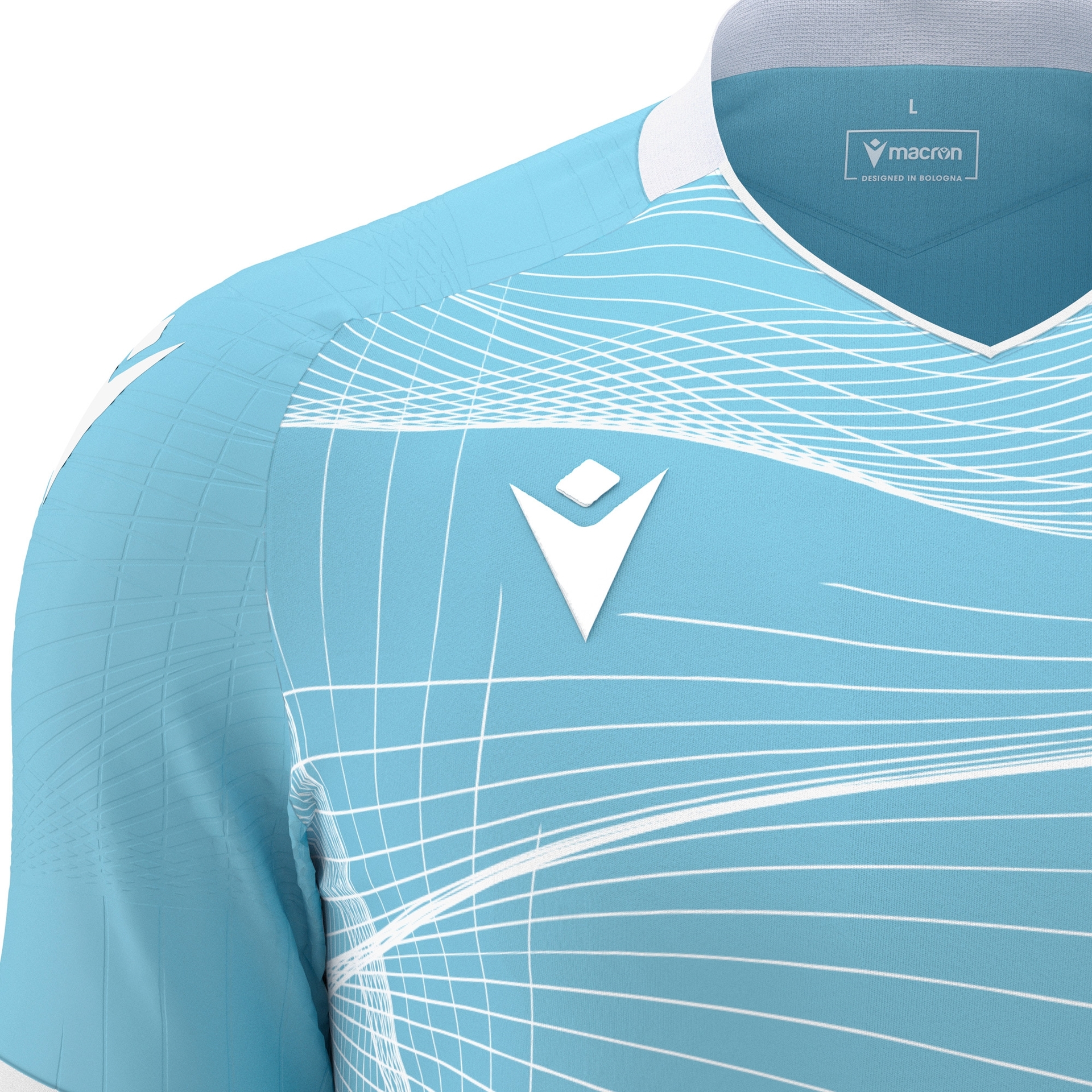 Macron Wyvern shirt - celeste/wit, foto 4 van 6