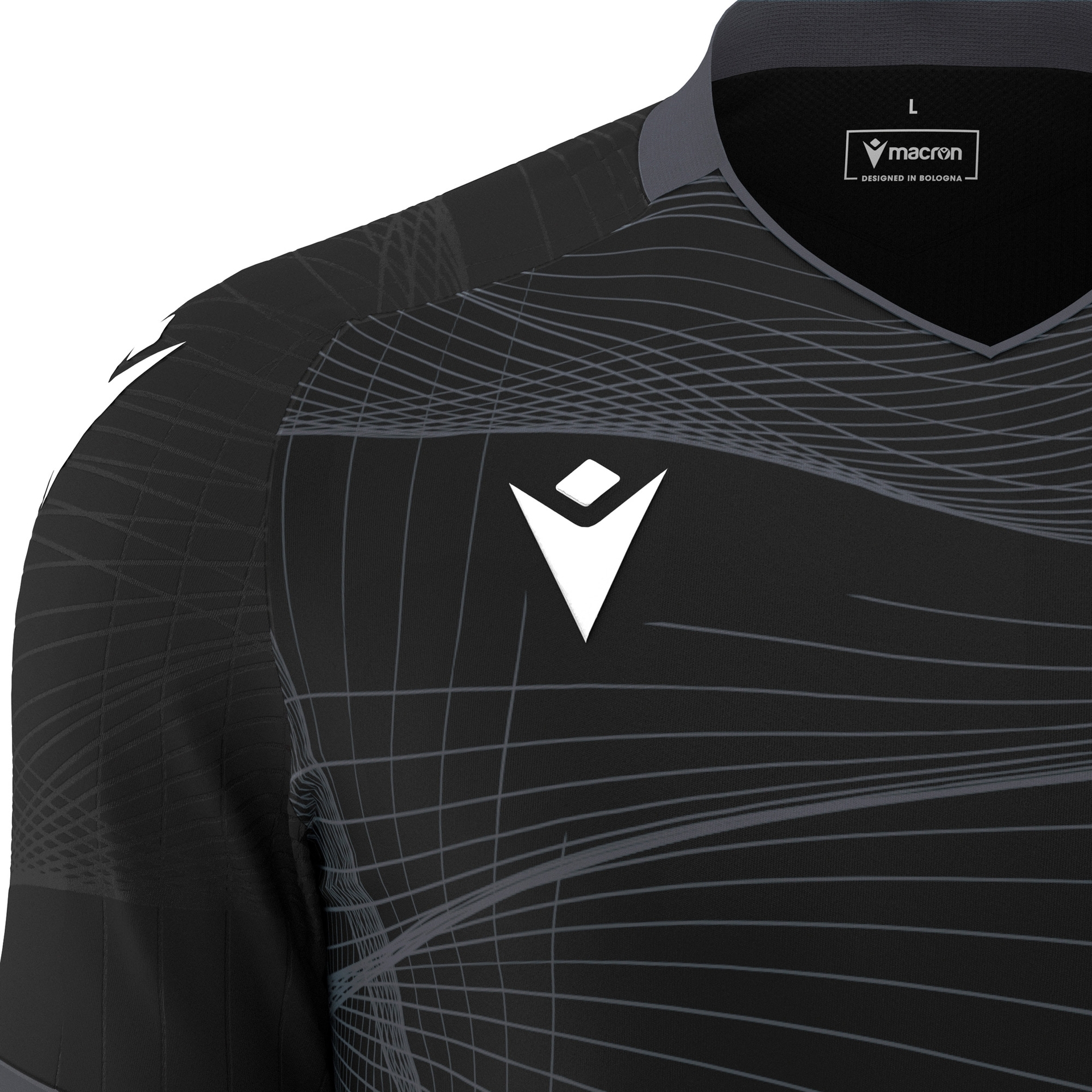 Macron Wyvern shirt - zwart/antraciet, foto 5 van 6