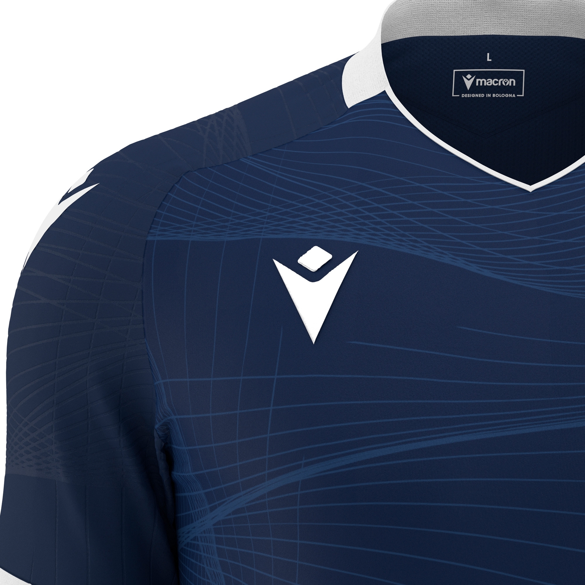 Macron Wyvern shirt - navy/wit, foto 5 van 6