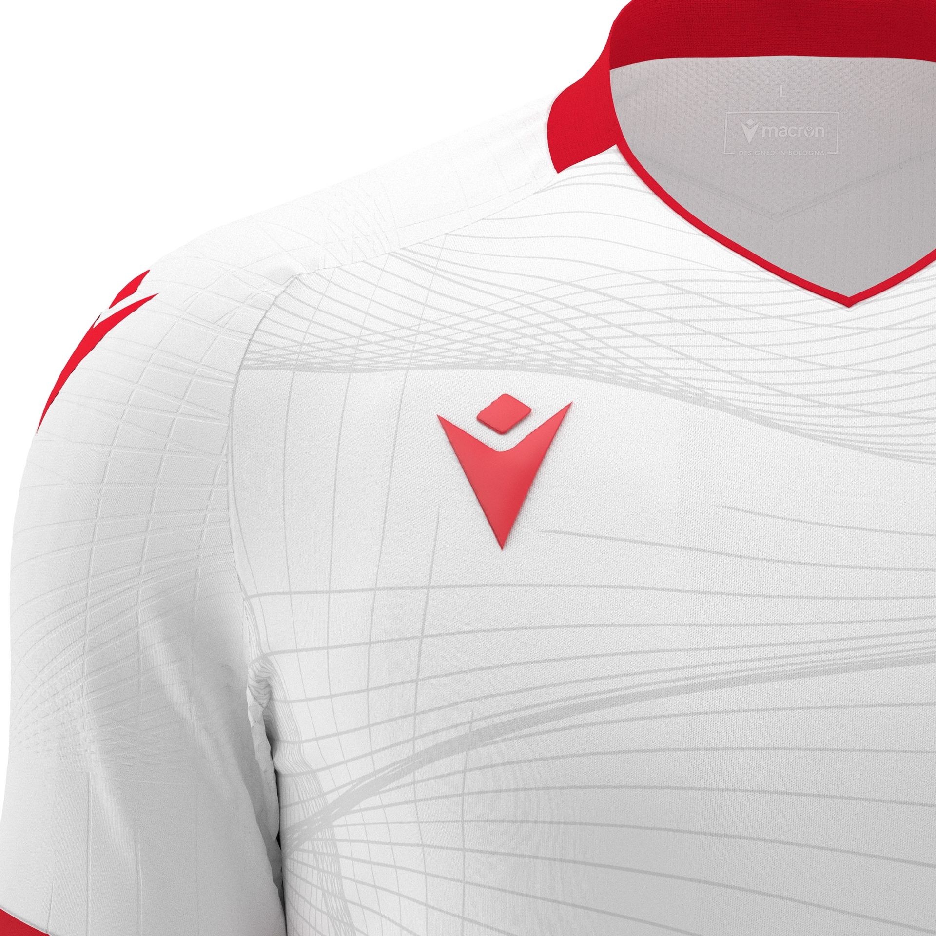 Macron Wyvern shirt - wit/rood, foto 4 van 6
