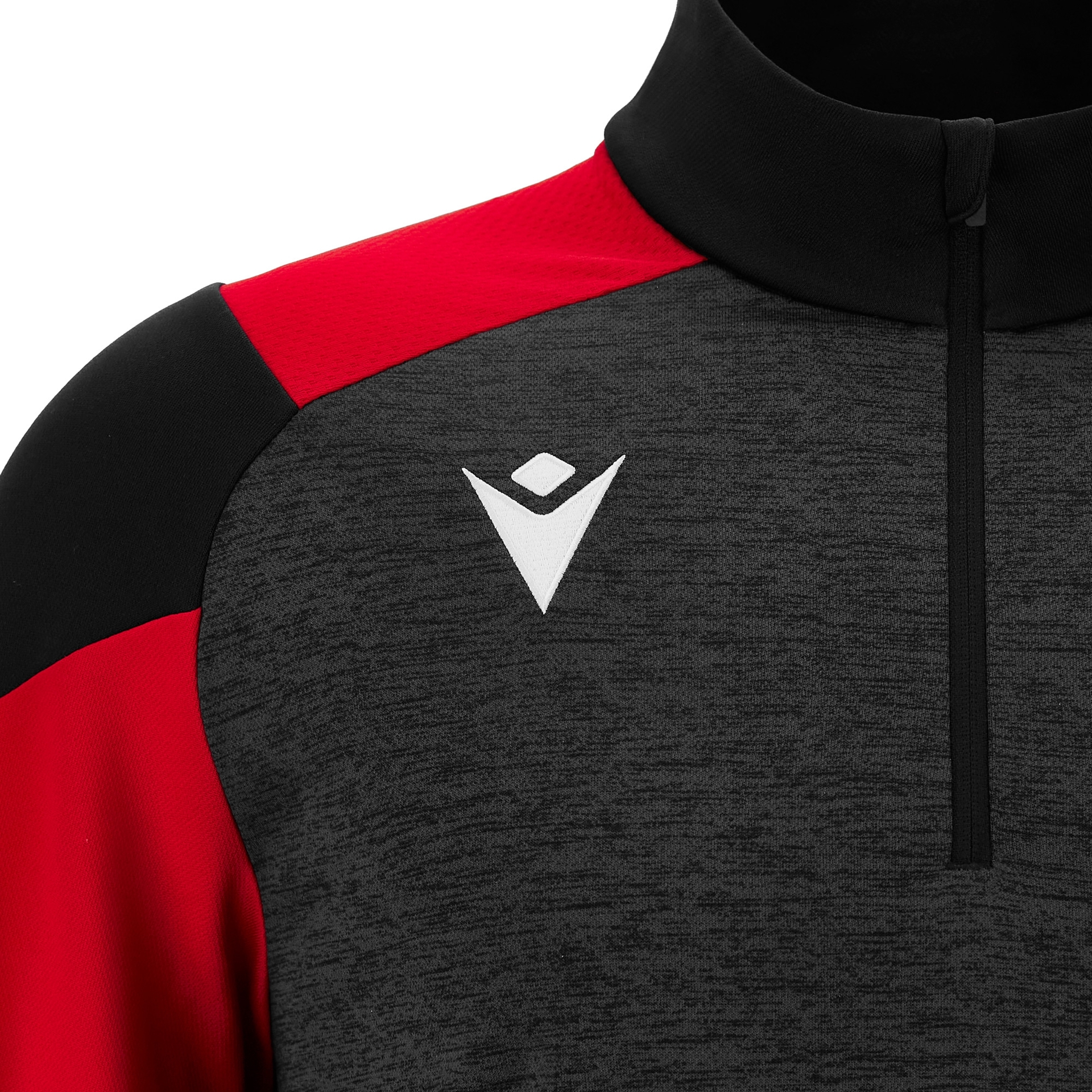 Macron Cuzco 1/4 Zip Top - zwart/rood, foto 4 van 5