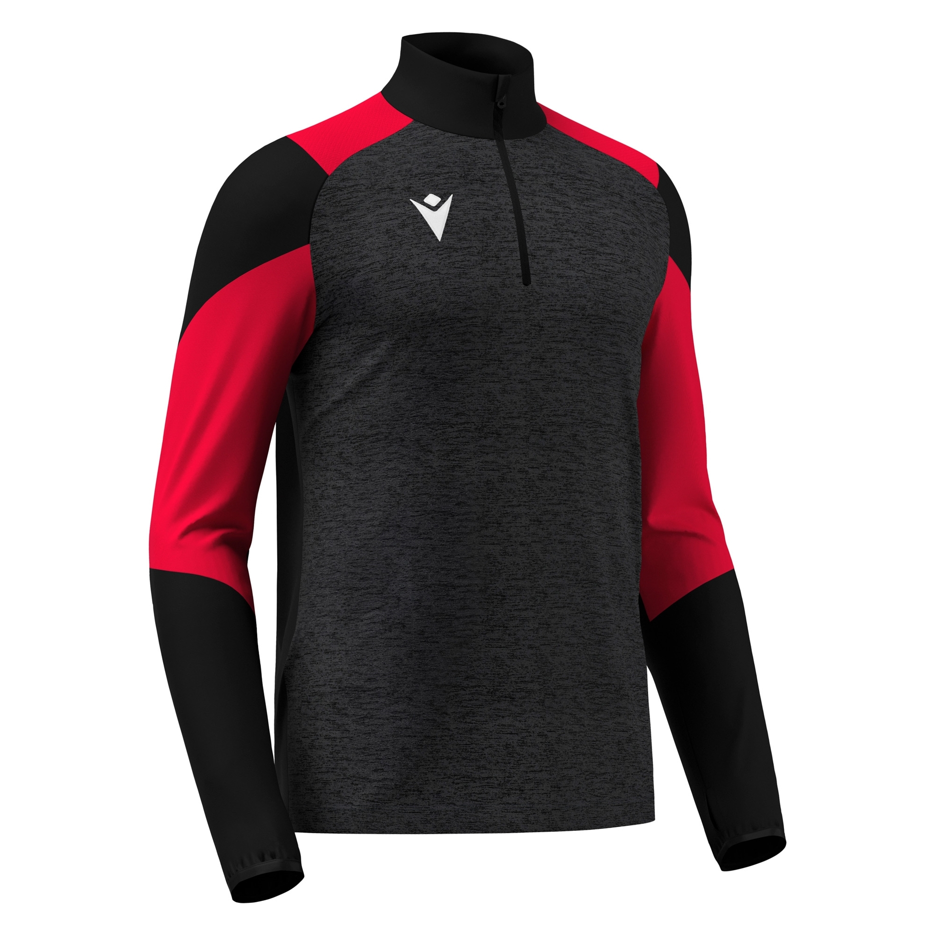 Macron Izel 1/4 Zip Top - zwart/rood, foto 4 van 5