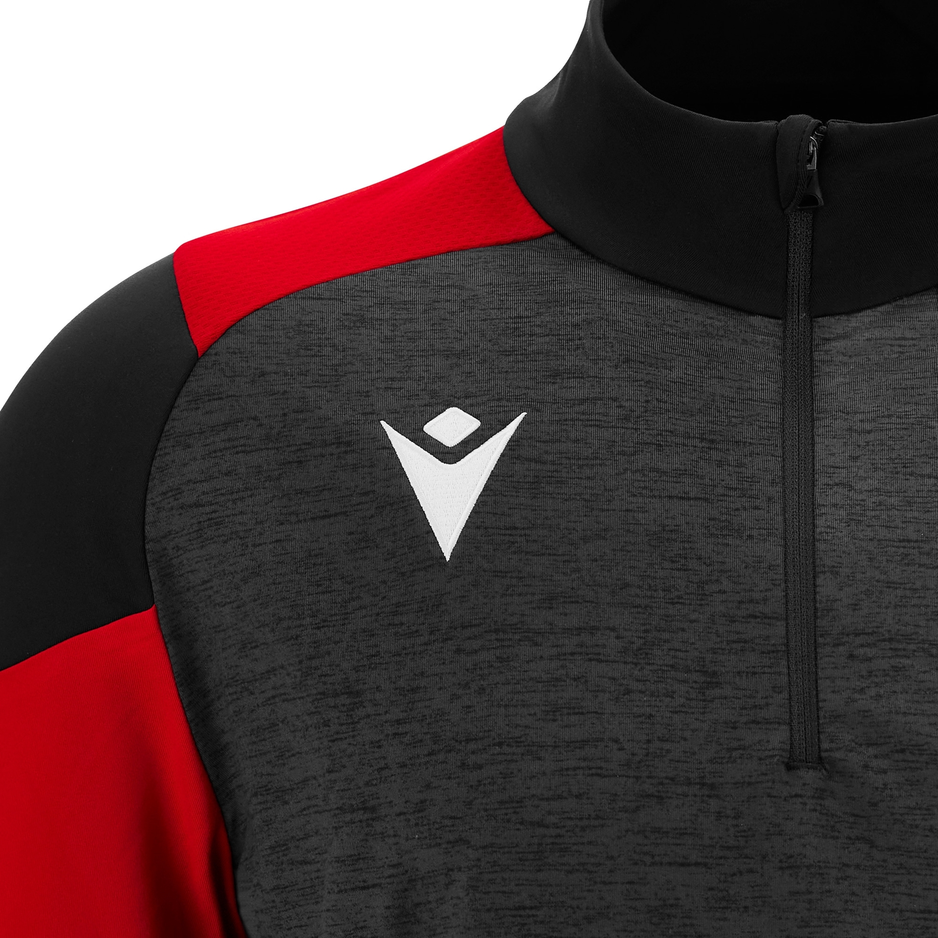 Macron Izel 1/4 Zip Top - zwart/rood, foto 3 van 5