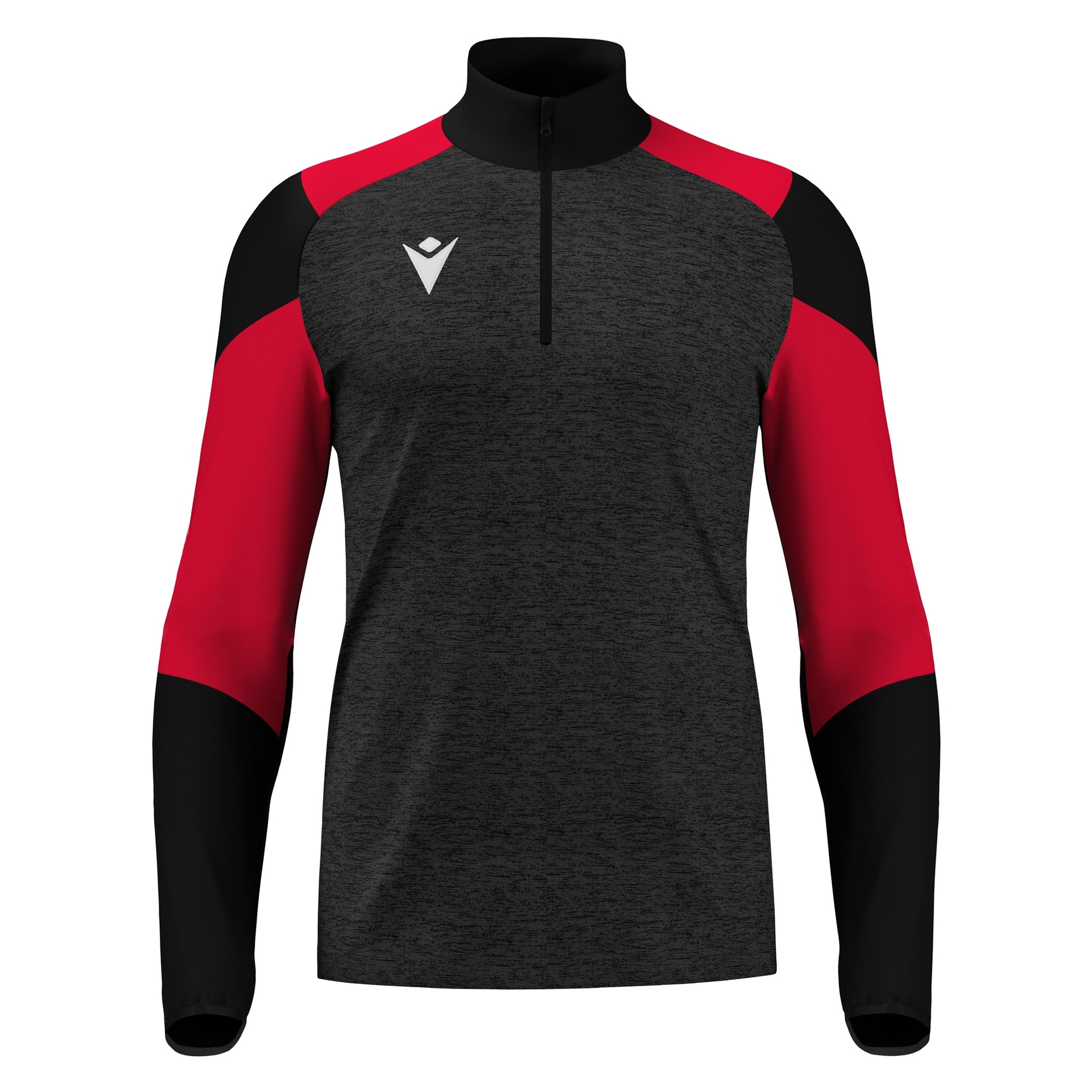 Macron Izel 1/4 Zip Top - zwart/rood