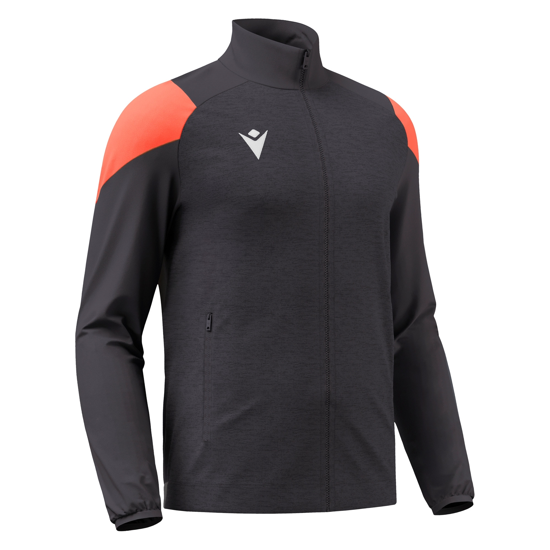 Macron Vanir Full Zip Top - antraciet/neon coral