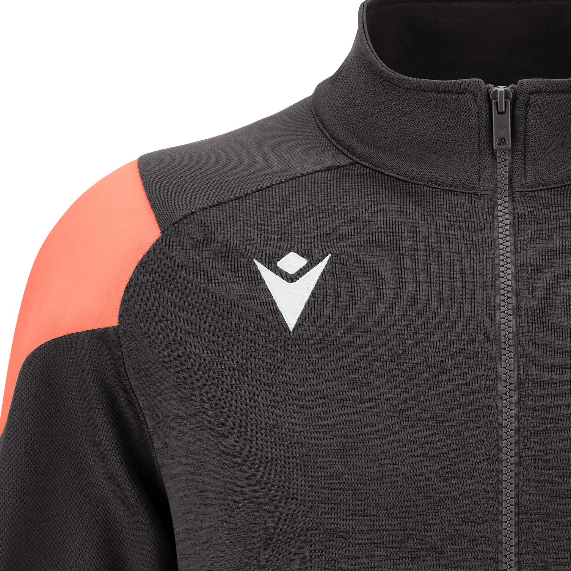 Macron Vanir Full Zip Top - antraciet/neon coral, foto 4 van 6