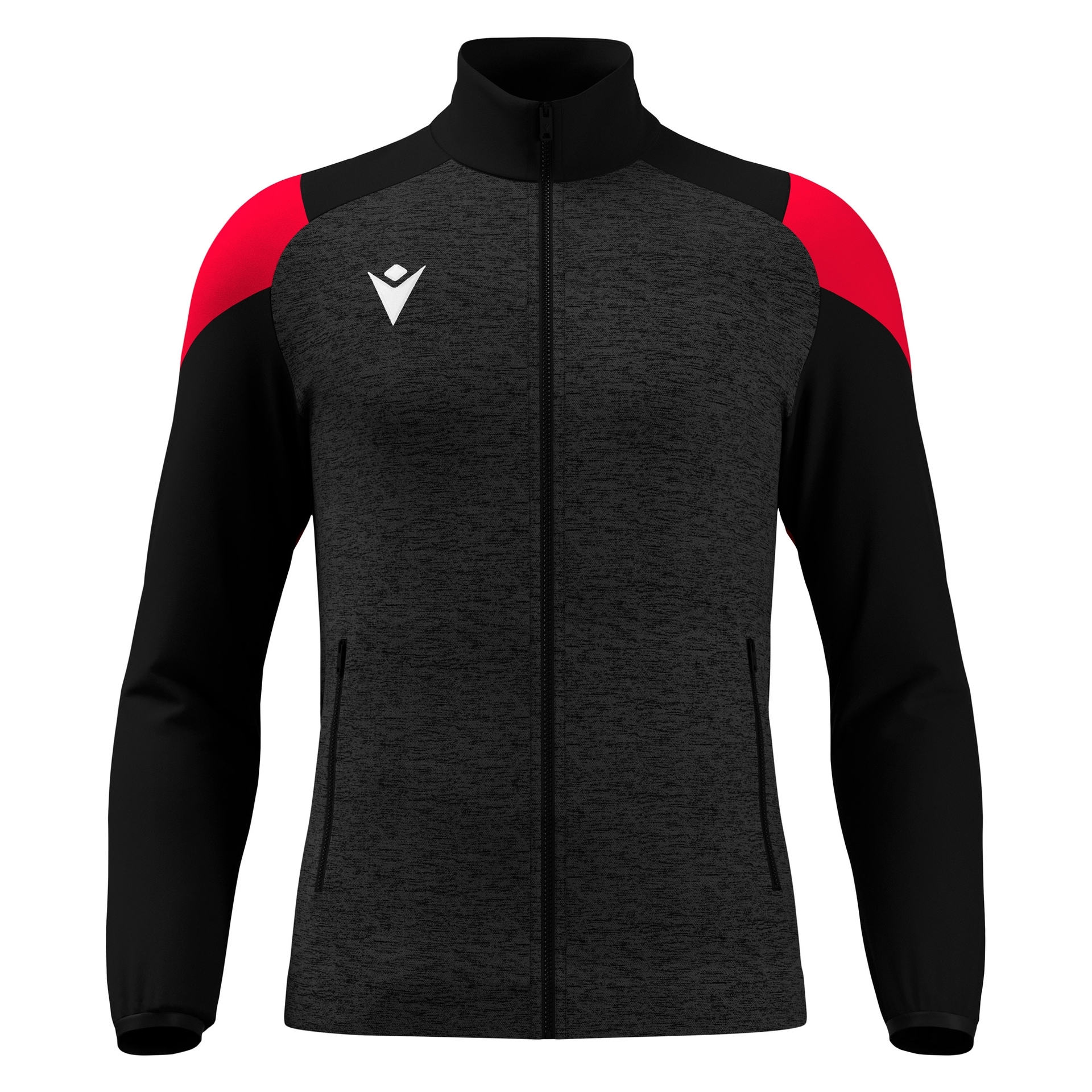 Macron Vanir Full Zip Top - zwart/rood, foto 2 van 6