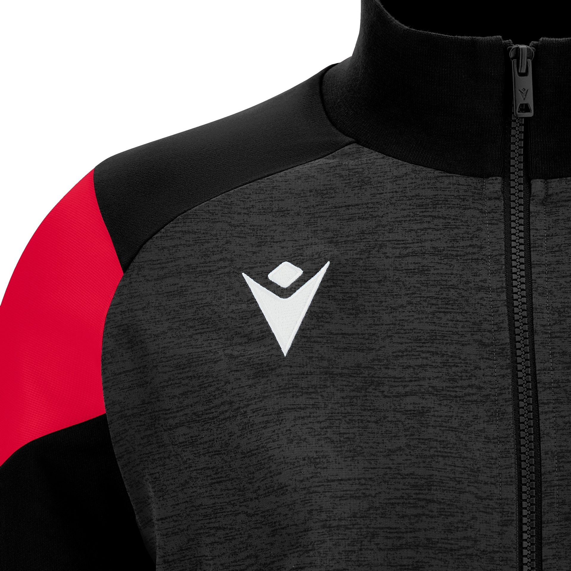 Macron Prometheus Full Zip Top - zwart/rood, foto 3 van 6