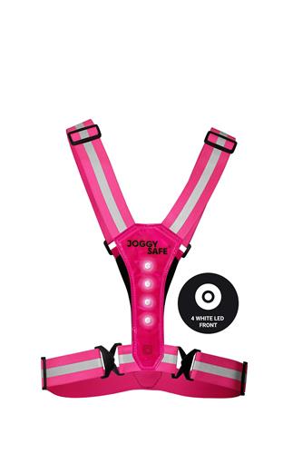 LED Hardlopen Reflectie Vest Verstelbaar - roze, foto 2 van 3